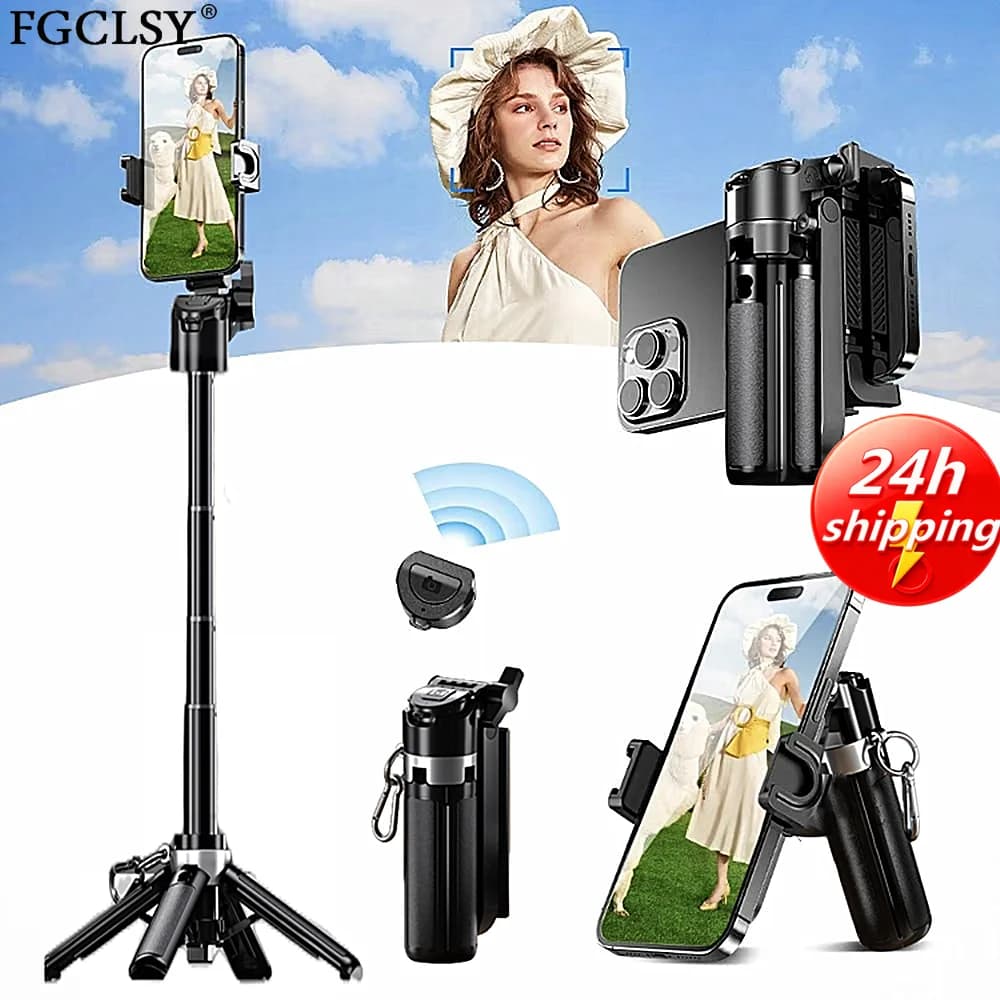 FGCLSY 2025 Nuovo Mini Treppiede Bluetooth Portatile Telescopico Multifunzionale, Design Recentemente Aggiornato, Asta Selfie e Supporto per Telefono