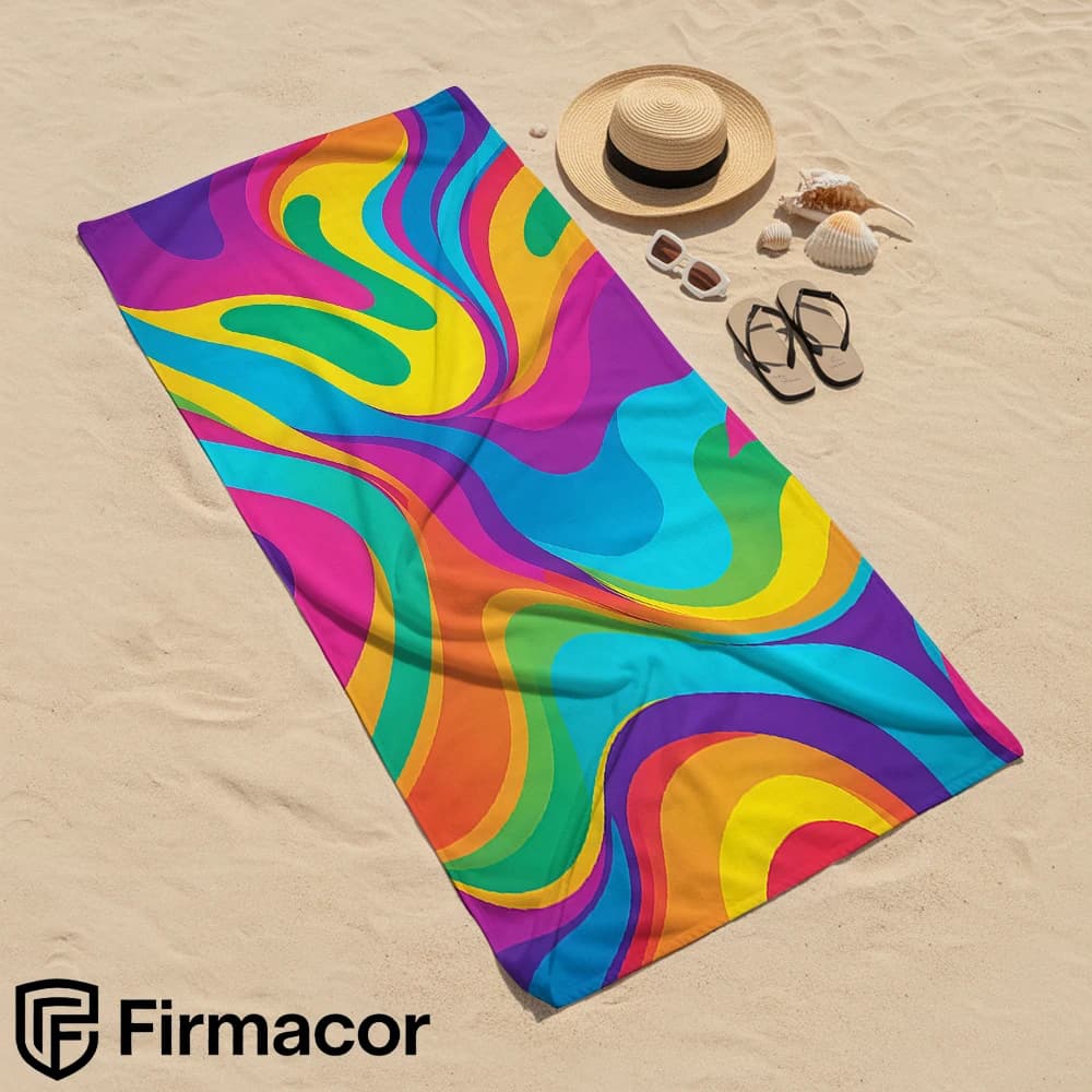 Rainbow Swirl Soft Portable Travel Towel Unisex Ultra Lightweight Microfiber Oversized Sand Free Quick Dry Beach Towel