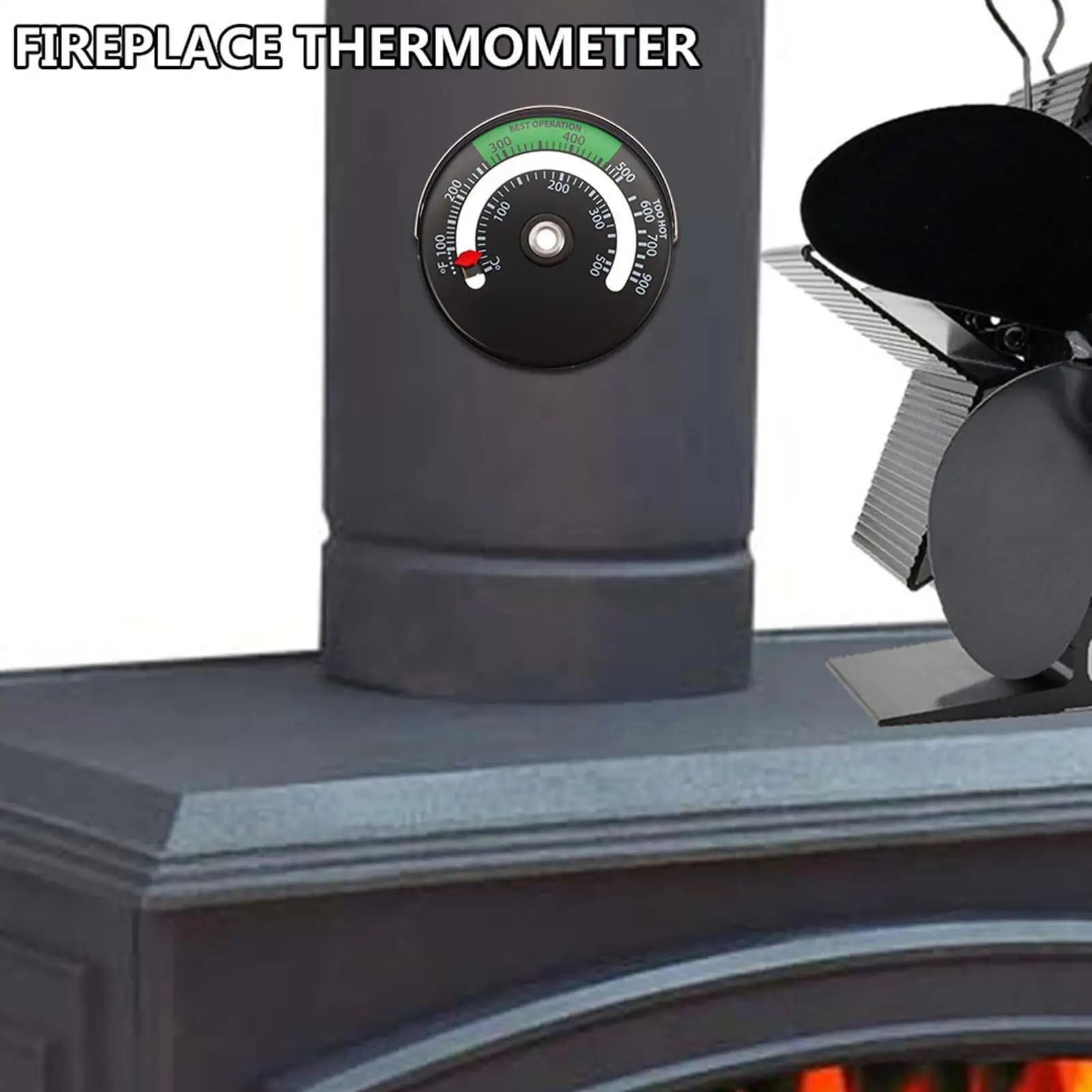 Termometro per camino a legna Forno Stufa Temperatura Termometro superiore Misuratore magnetico per canna fumaria per combustione a legna