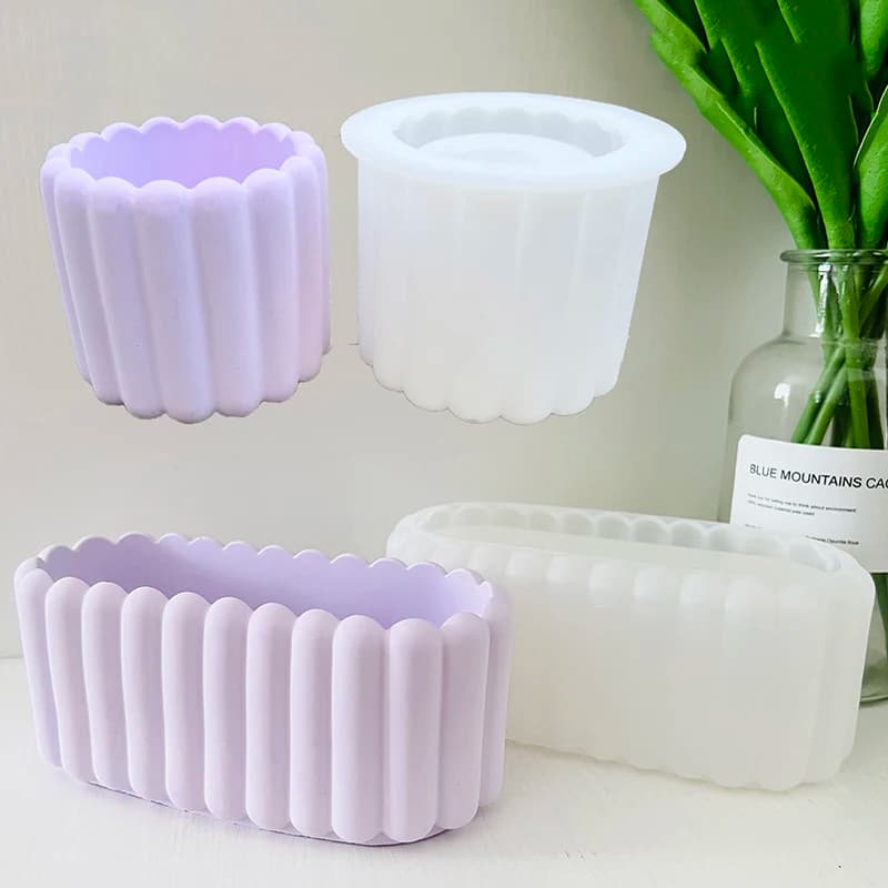 Stampo in silicone ovale per vaso di fiori in cemento, guscio d'uovo rotondo, candela in cemento, tazza, vaso, portapenne in gesso, vaso, stampo in resina epossidica