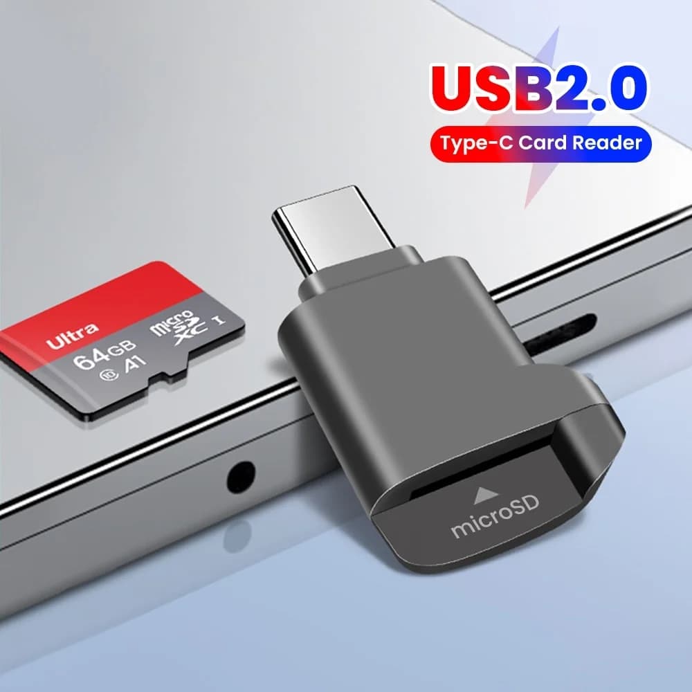 Type C Card Reader TF Memory Card Reader Adapter USB C 2.0 External Storage Card Reader To SD Micro TF For Phones Tablet Laptop