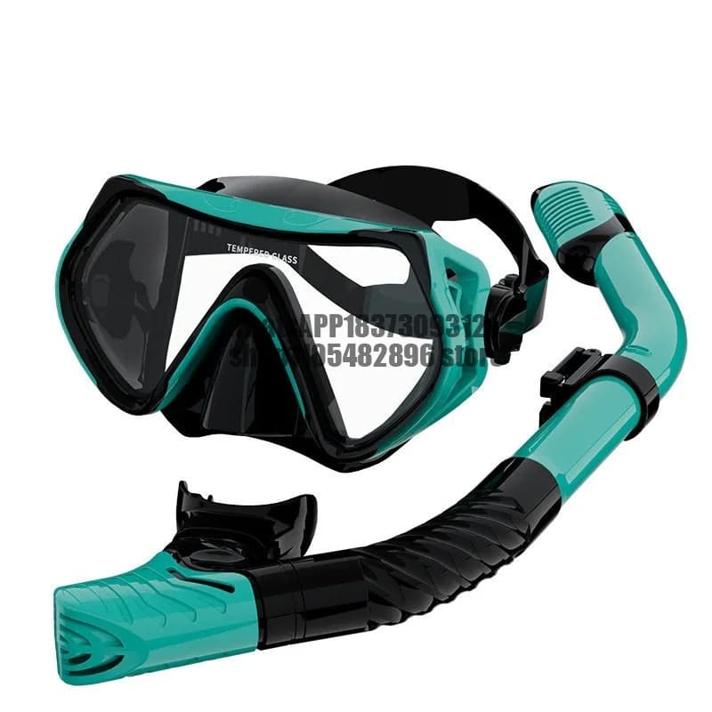 Anti-fog large field of view deep diving goggles full dry breathing tube swimming mask set equipment