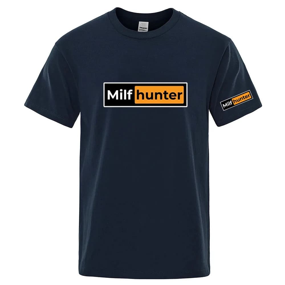MILF Hunter Funny Adult Humor Joke 2025 New Men Quick Dry Ordinary Short Sleeve Sport T Shirt Breathable Versatile Sportswears
