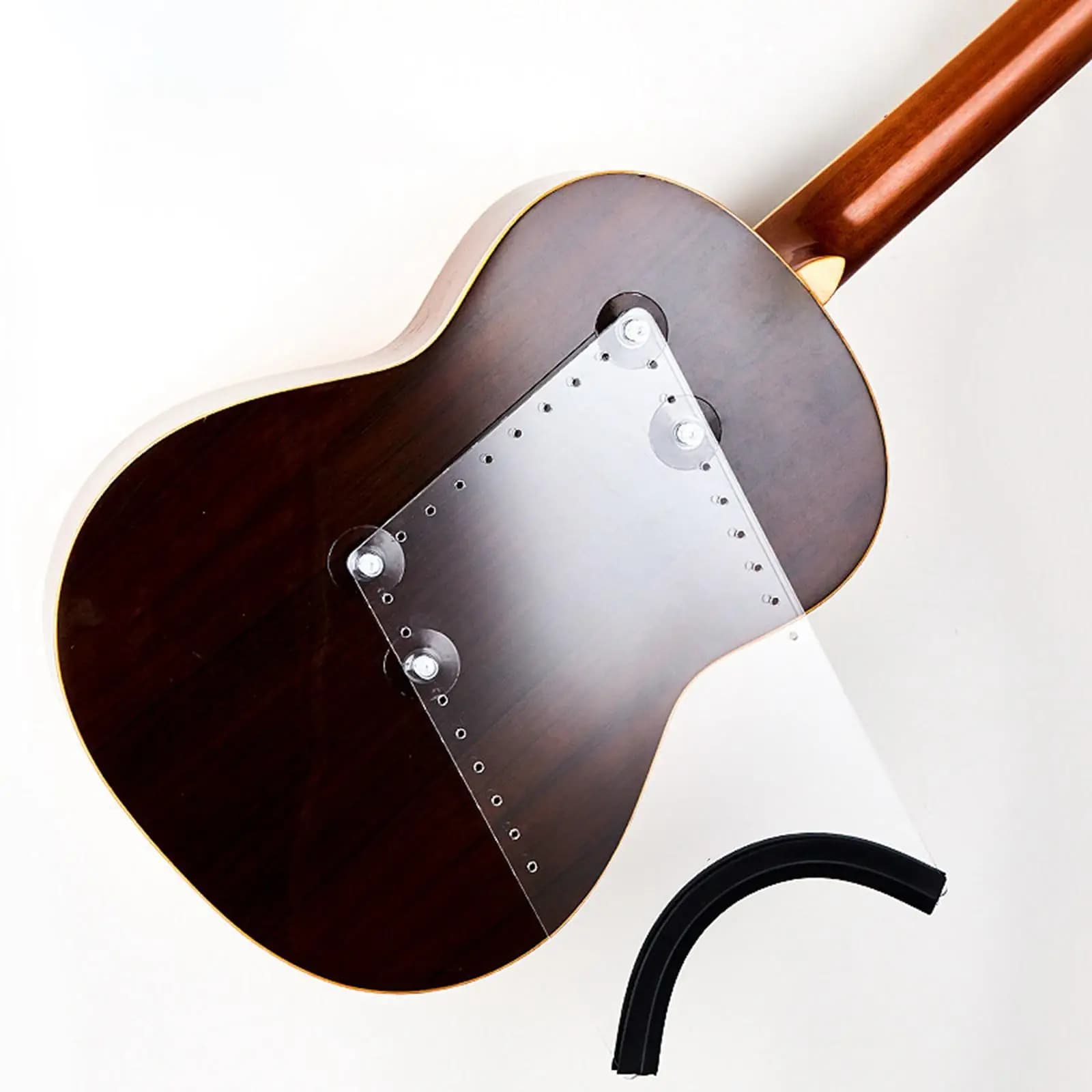Supporto Ergonomico per Gambe di Chitarra in Acrilico Trasparente, Cuscino Stabile per Seduta, Poggiapiedi per Sessioni di Suonatura
