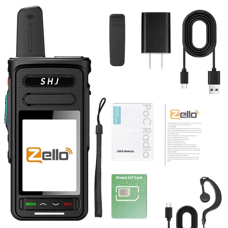 Network Radio 4G Zello Walkie Talkie - Android 8.1, Unlimited Range, GPS, WiFi and Bluetooth, RealPTT Support and SIM Card