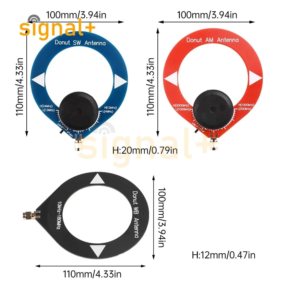 Amplificatore di transimpedenza Antenna a ciambella Batteria incorporata da 500 Mah Antenna a banda larga a ciambella da 10 kHz-180 MHz per walkie-talkie SDR