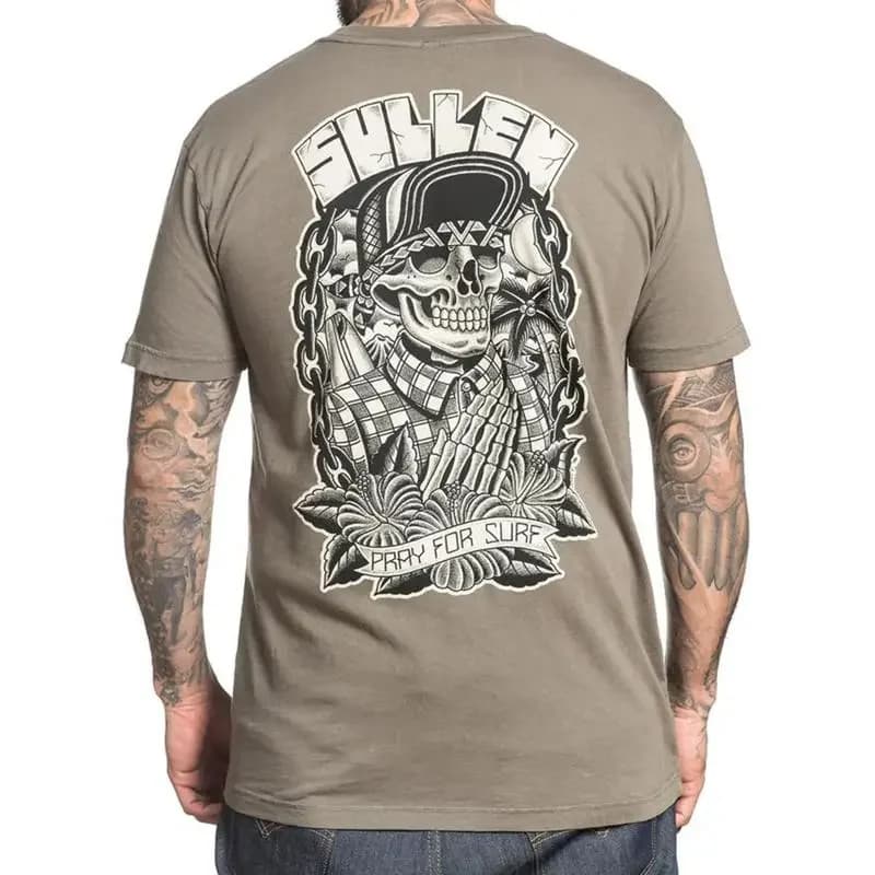 SULLEN CLOTHING Pray for Surf Choloha Capsule T Shirt Olive S NEW