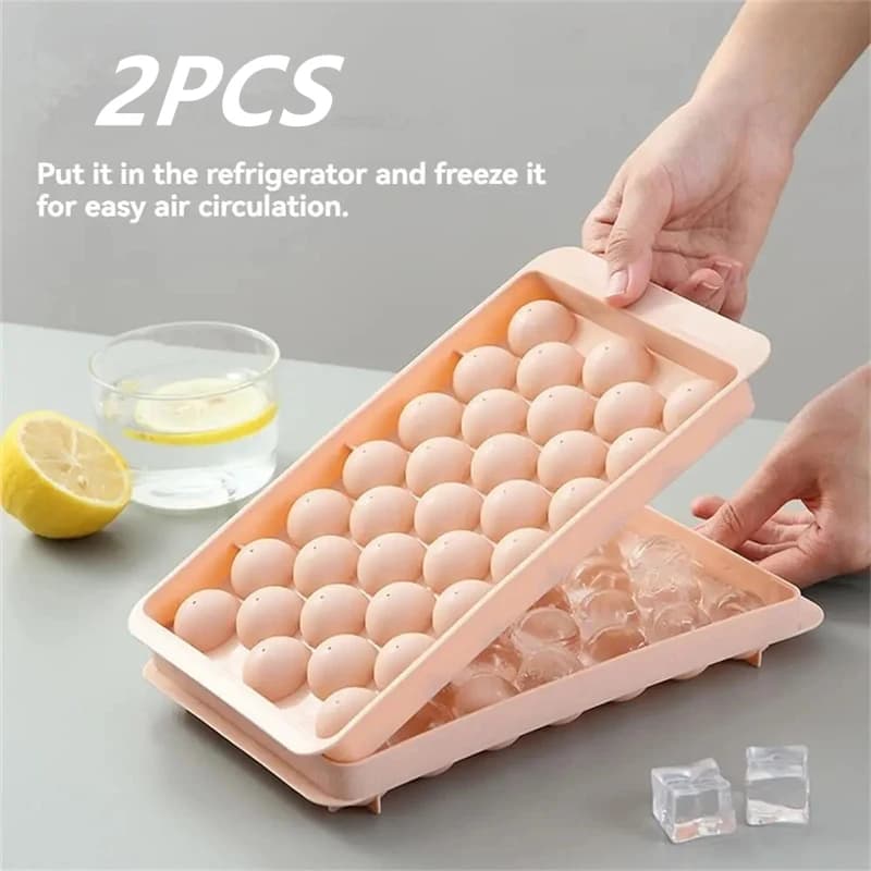 Vassoio rotondo per cubetti di ghiaccio con coperchio stampo per ghiaccio in plastica stile diamante frigorifero stampi sferici fai da te creatore di palline di ghiaccio utensili da cucina