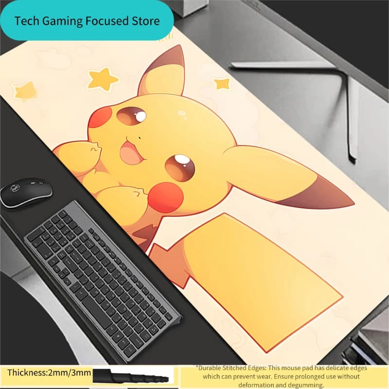 Tappetino per mouse grande per PC, accessori da gioco Kawaii, P-Pokemons P-Pikachus, tappetino per tastiera, tappetino da scrivania, tappeto da tavolo