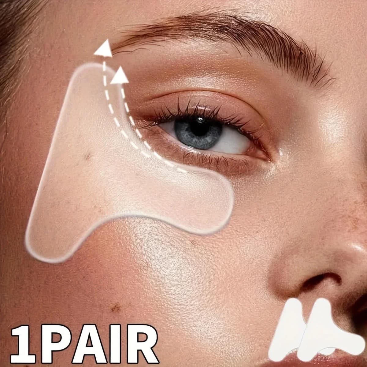 Benda per gli occhi in silicone Benda per gli occhi in silicone a forma di T Cura della pelle del viso portatile Durante la notte Rimuovi le linee Strumento di bellezza del viso