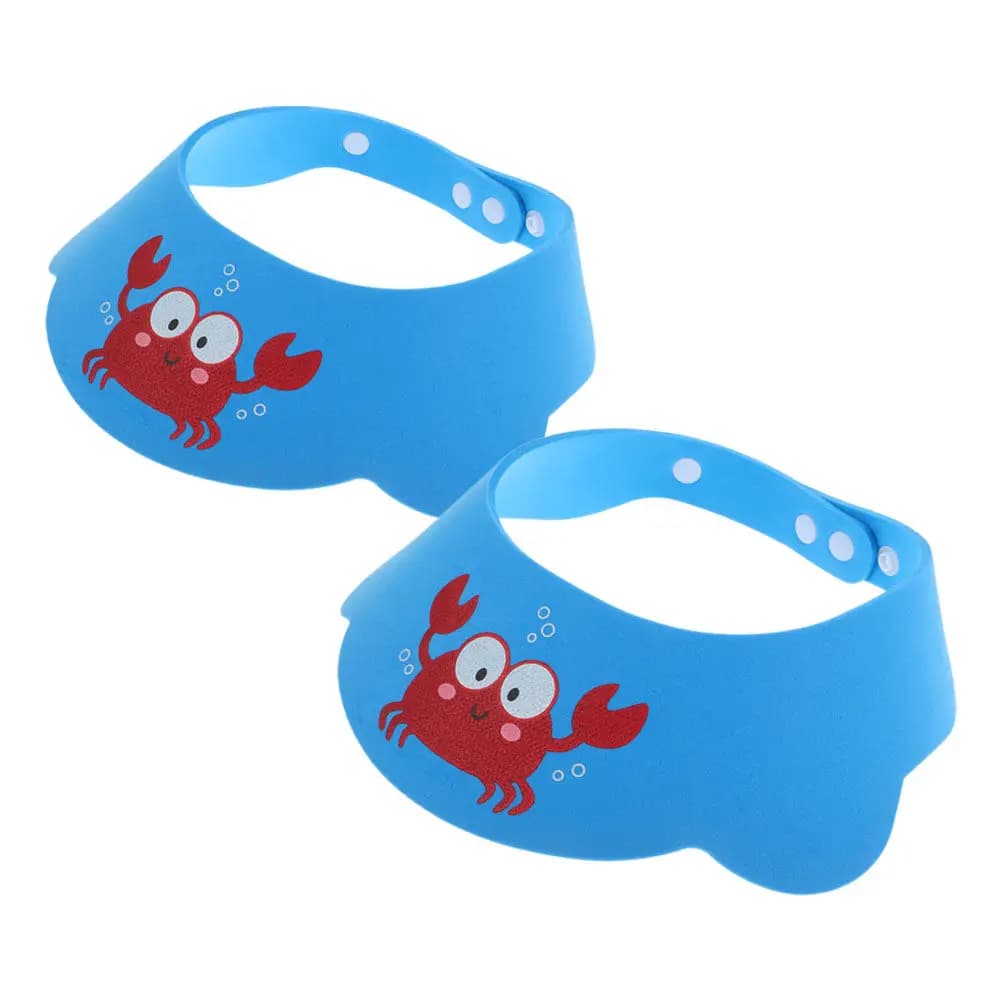 2Pcs Thickened Childrens Shampoo Cap Adjustable 4-Setting Bath Visor for Babies Toddlers Hair Washing Swimming Bathing