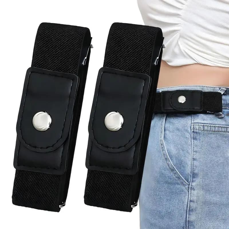 Elastic No Buckle Belt Adjustable Waistband for Men Women Teens Invisible Buckle Free Solution for Jeans and Formal Wear
