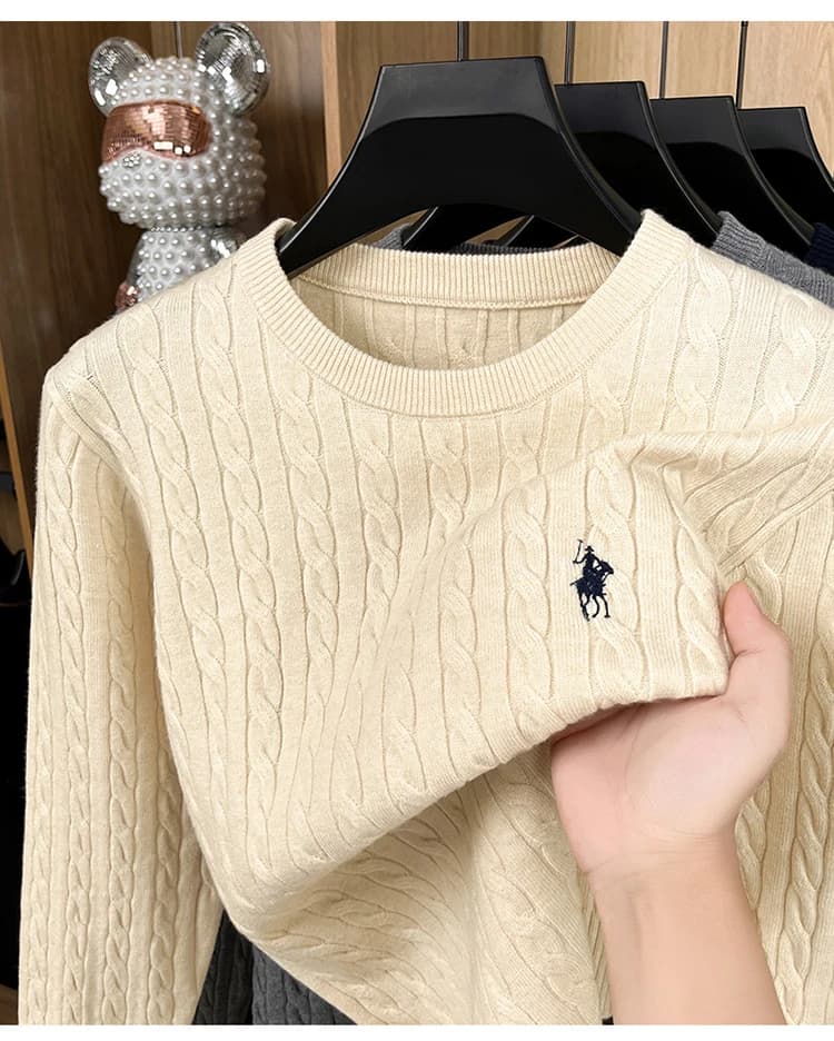 Men's sweater Spring and Autumn with Hood and Round Neck, Knit sweater, Warm and Comfortable, Top Jacquard Fashion