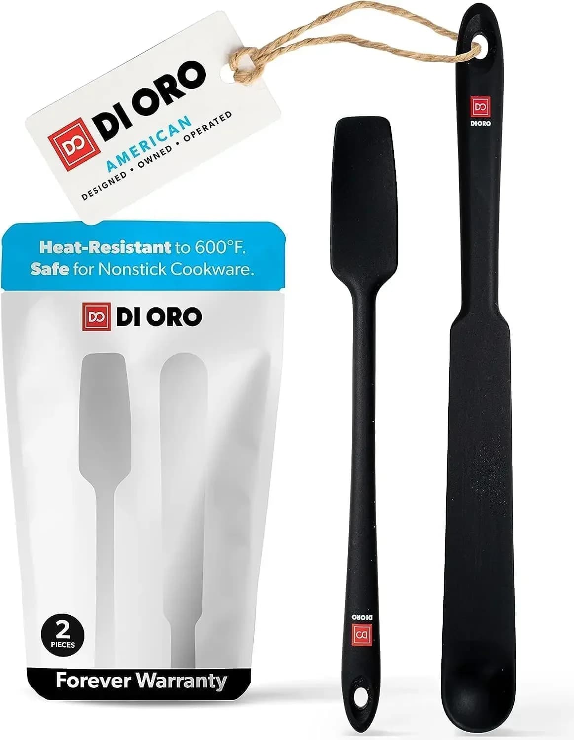 Silicone Blender & Jar Spatulas - Heat Resistant Kitchen Utensil Set for Cooking, Mixing, Baking, & Scraping (2pc, Black)