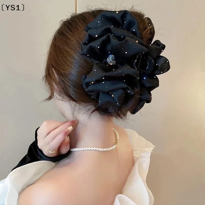 〔YS1〕1 Pezzo Accessorio per Capelli in Rete con Strass, Clip a Bolle Oversize a Doppia Faccia per Donne, Fermaglio Extra Large
