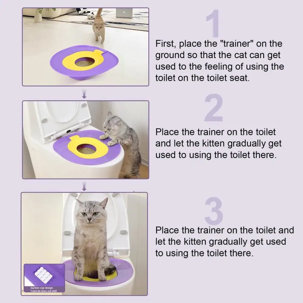 Weight-supporting Cat Toilet Seat Cat Toilet Seat Trainer Cat Toilet Trainer Kit for Reusable Litter for Standard for Training
