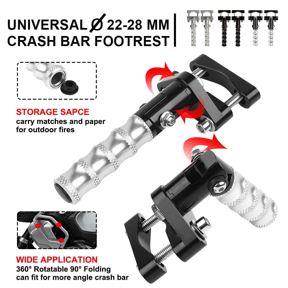 Pedane Poggiapiedi Pieghevoli da Moto per Autostrada con Barra Anticaduta Diametro 22-28 MM per VOGE 900DS 625DSX 525DSX 525 625DSX DS525X DS625X