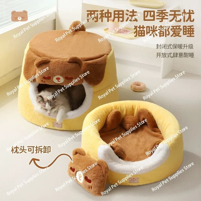 Nest for cats thickened in winter closed warm safety nest winter home sleeping bag sofa winter curtain for cats