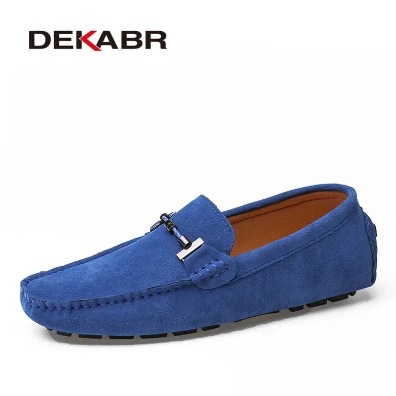 DEKABR Men's Handmade Moccasins Casual Shoes in true luxury leather Soft and comfortable Driving Shoes Hot fur plus office moccasins