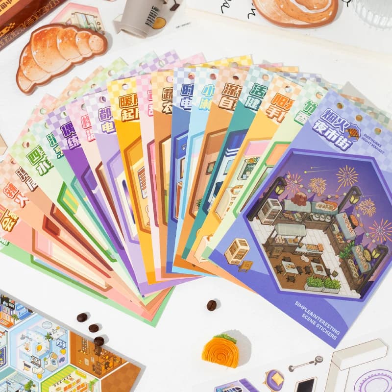 40 fogli/borsa Mini set di adesivi paesaggi del mondo per scrapbook, diario, pianificatore fai da te, custodia per telefono, decorazione per notebook, regalo artigianale