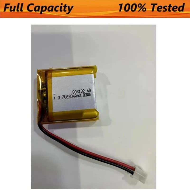 New 820mah 803132 Replacement Lithium Polymer Battery for Mobius 1/1S 1440P Sport Camera Action HD DashCam 3.7V Pure Lipo