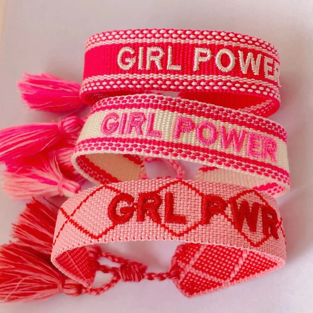 GRL PWR braccialetti intrecciati braccialetti impilabili in tessuto avvolgente per ragazza