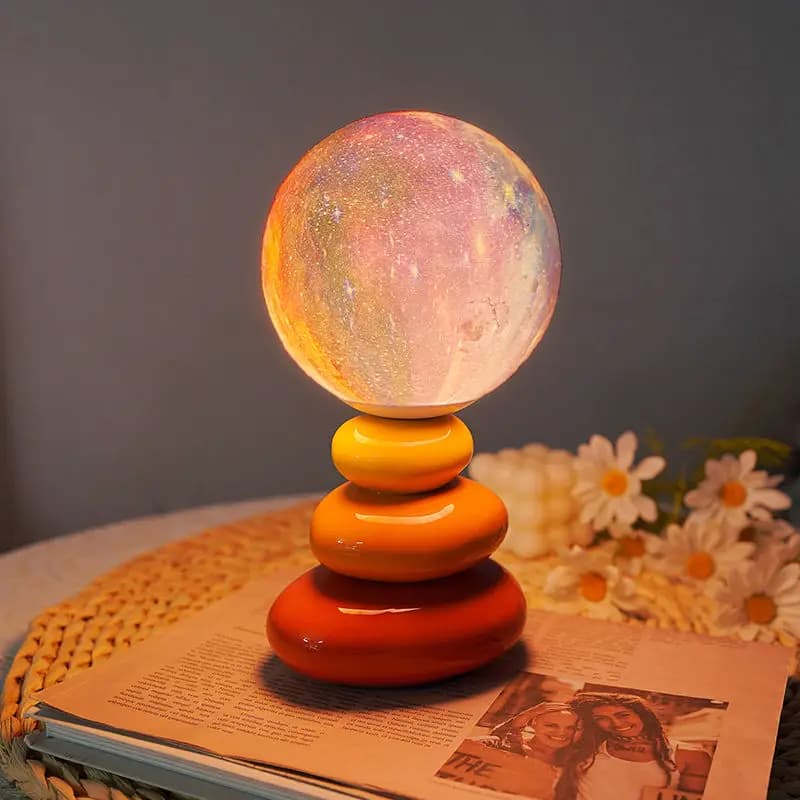 Lampada da scrivania in ceramica di fascia alta di lusso leggera, comodino in stile crema, camera da letto, pianeta che dorme, atmosfera leggera