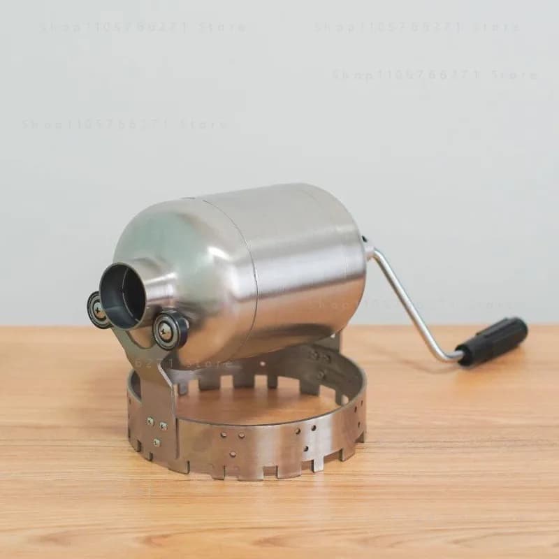 Coffee Bean Roaster Hand Crank Manual Roasting Machine with Mesh Net for Home Use