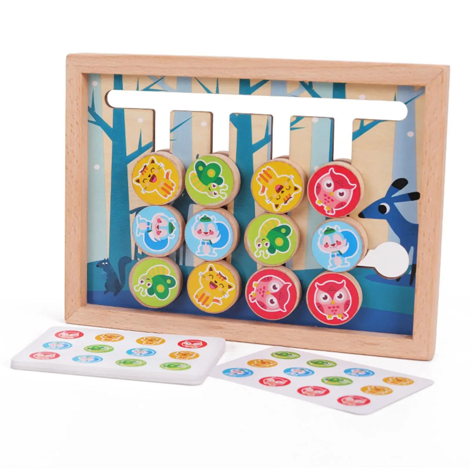 Slide Puzzle Montessori Learning Toys Family Game Double Sided Child Boys Girls Logical Game Board Games Travel Toys