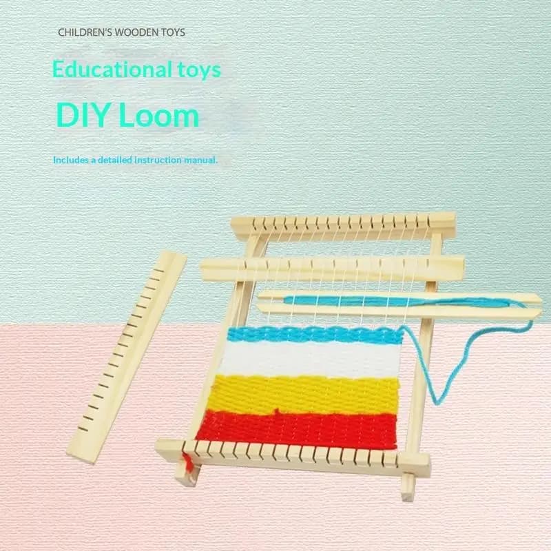 Wooden DIY Weaving Loom Kit Hand Knitting Textile Model Educational Science Toy Assembly Craft Set Children Handmade Toys