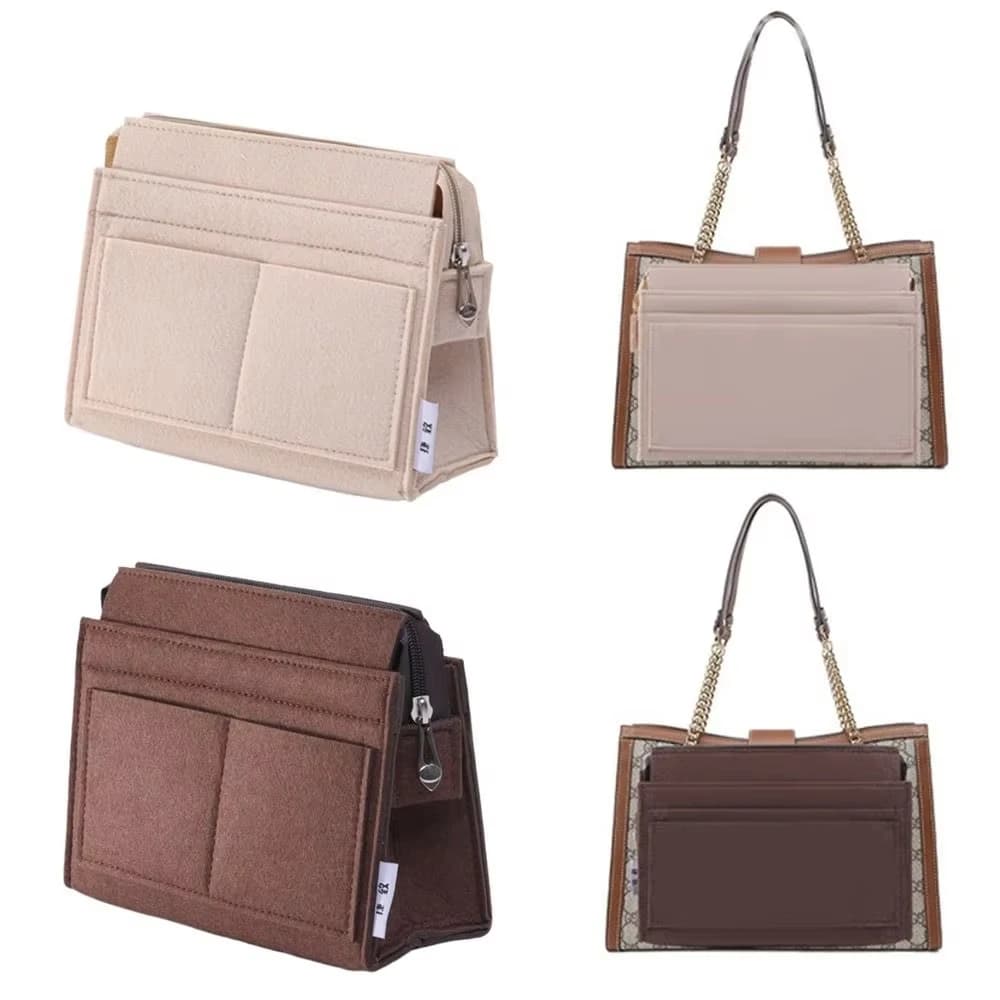 Purse Organizer Insert, Multi-Pocket Felt Bag Organizer For Women Handbag Tote Bag Purse Organizer