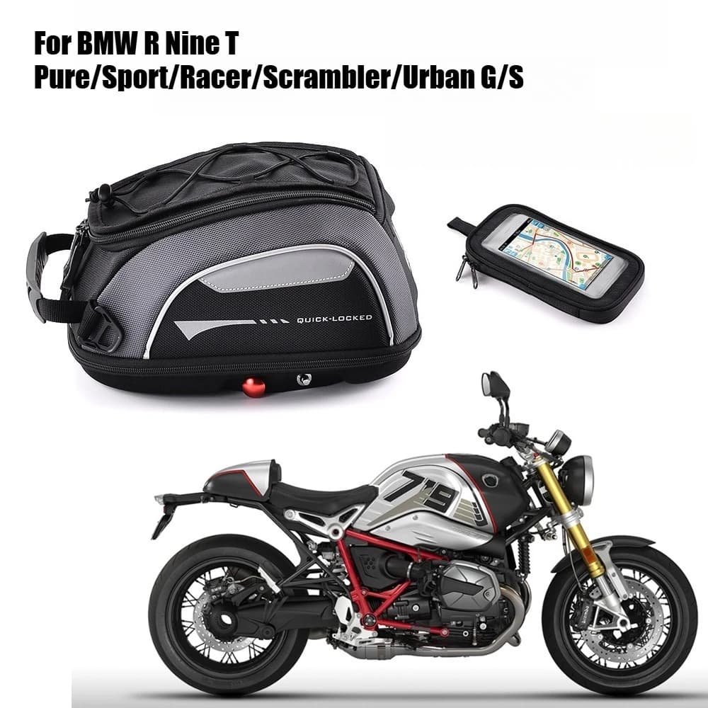 Borsa da serbatoio per BMW R NineT Pure Sport Urban Racer Scrambler Rotazione bloccata Antifurto Bagagli per carburante Carrie Top Case Impermeabile