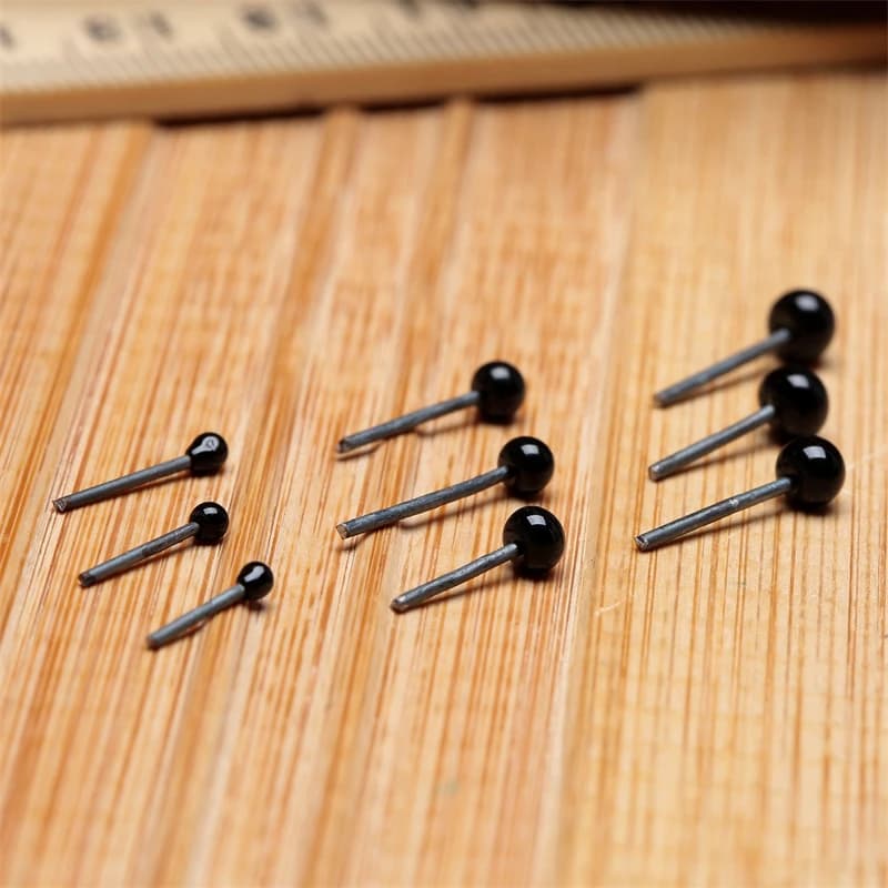 150 paia occhi di vetro di sicurezza neri 2/3/4mm per infeltrimento ad ago orsi da cucito bambole burattino animali di peluche occhi giocattolo artigianato strumento fai da te