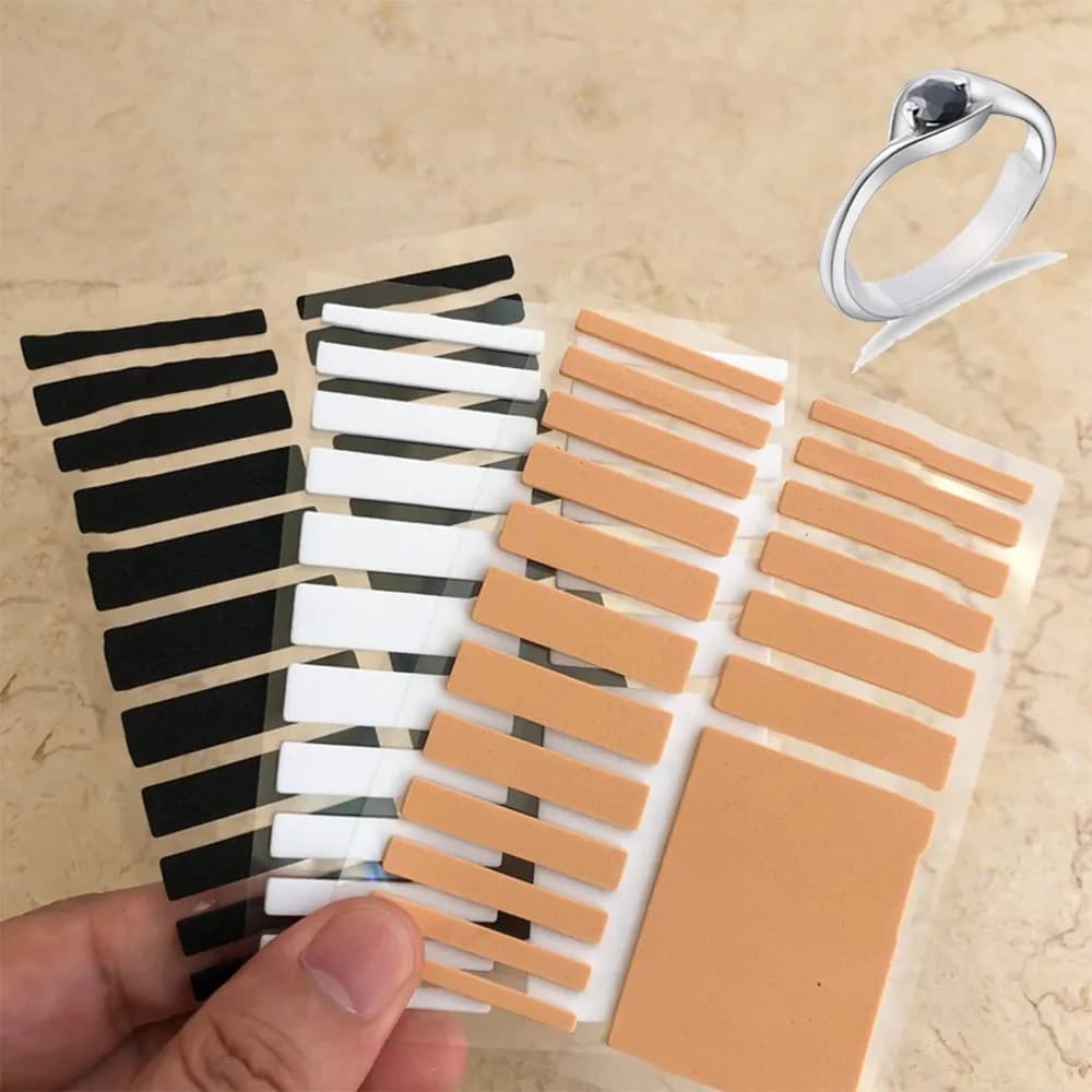 5 fogli 6 diverse dimensioni strumento di regolazione della dimensione dell'anello invisibile per la protezione dell'anello in silicone riduttore di dimensioni anelli allentati tenditore dei gioielli
