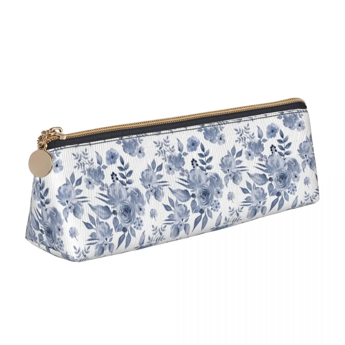 Hamptons Style Floral Design Pencil Case for Students School Large Storage Pen Box Pencil Bag Stationery Supplies Pen Holder Bag