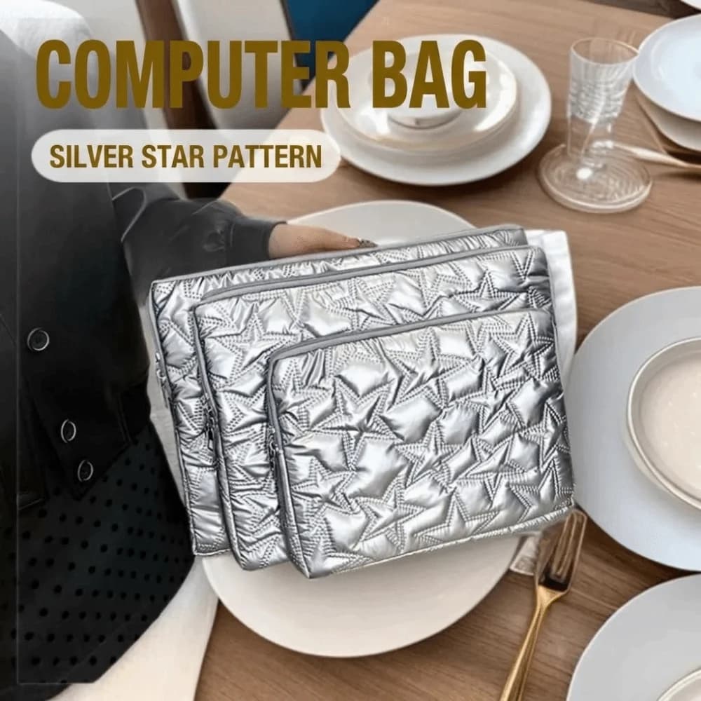 Nuova custodia per laptop a tinta unita con design a pieghe, custodia protettiva leggera a forma di stella per tablet, borsa per laptop da scuola