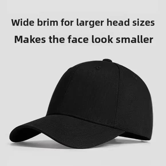 Unisex wide-sleeved hat with duck beak visor, black, anti-UV, sun protection, adjustable size for men and women, slimming effect on the face, casual outdoor hat