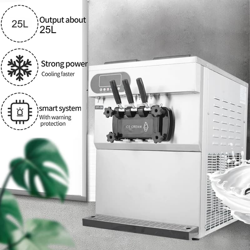 Macchina per Gelato Commerciale per Caffetterie, Gelatiera Professionale da 25L per Gelato Soft, Macchina per Gelato Soft Domestica