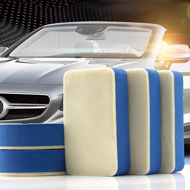 4PC Lucidatura per auto Feltro di lana Tampone per lucidatura Applicatore Spugna per spazzola per finestre Tergicristallo in microfibra Strumenti per la pulizia dell'auto Spazzola per dettagli