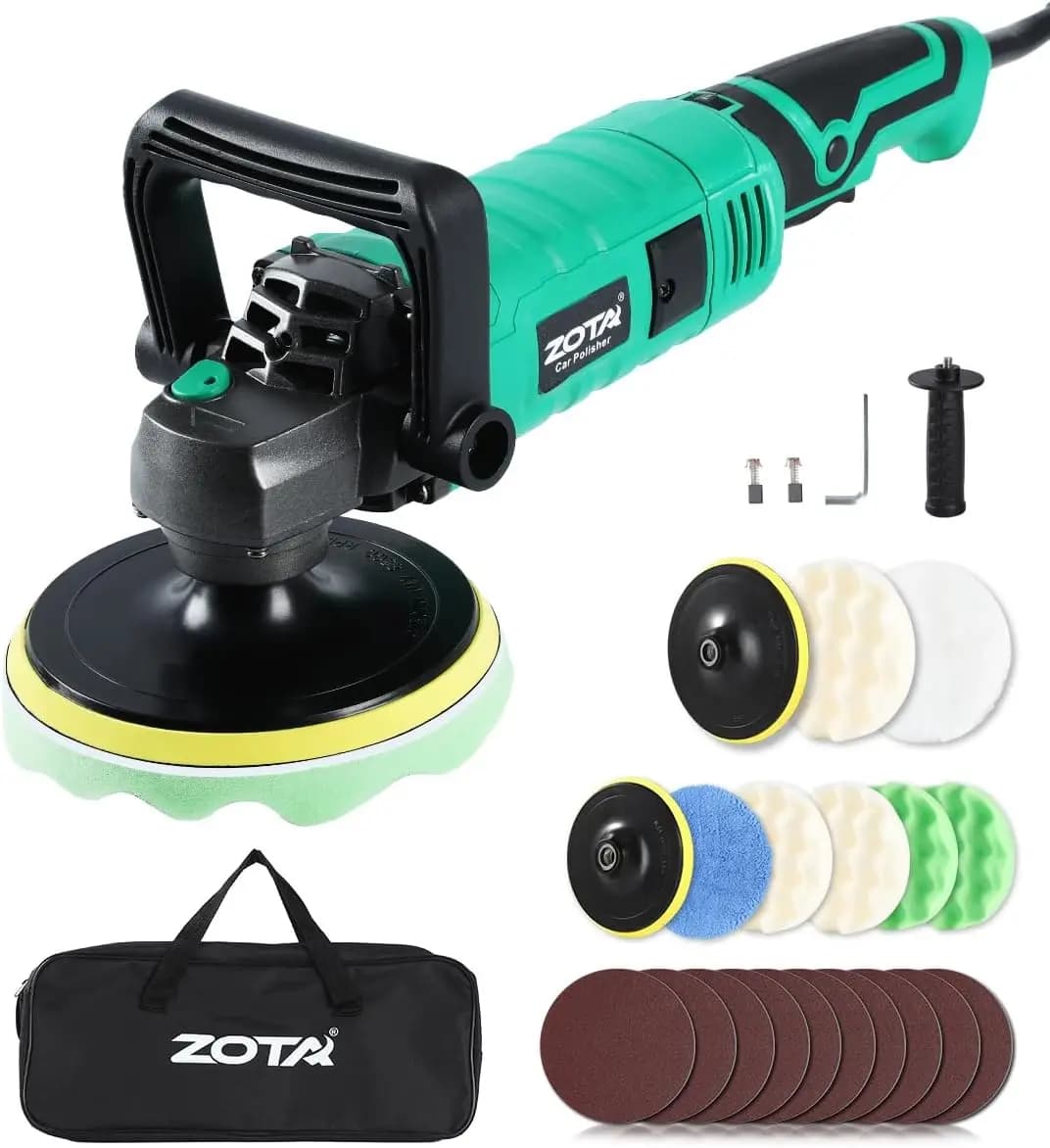 Kit Lucidatrice per Auto da 1600W con 7 Velocità, Cavo Ultra-Lungo per Detailing e Ceratura Auto