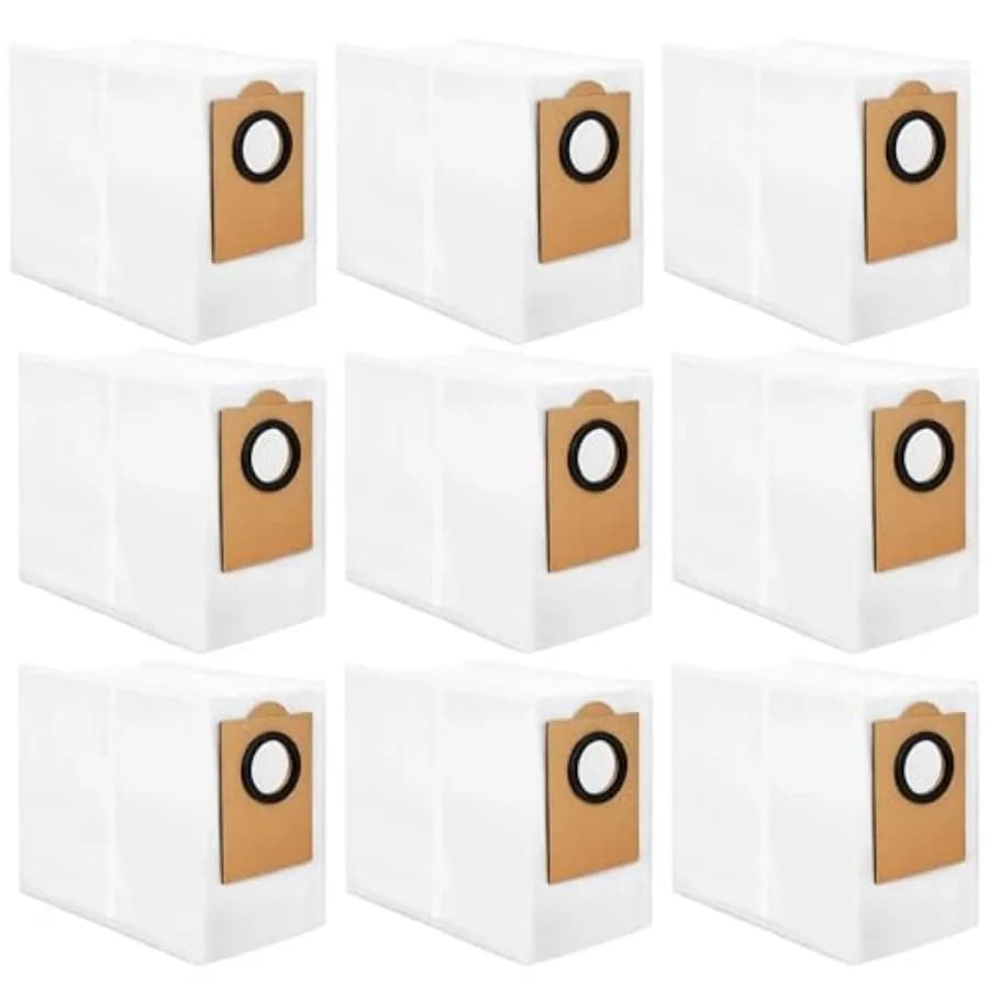 9 Pack Replacement Dust Bags Fit for Lefant M3/ M3 Max, Large Capacity Dirt Bag, Disposable Robot Vacuum Cleaner Parts and Acce