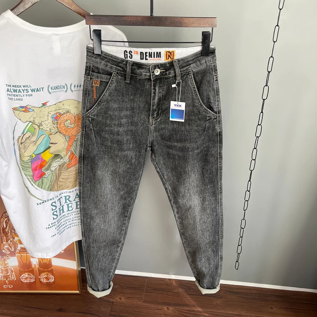 Nuovi Jeans da Uomo Slim Fit 2025 con Tasche Laterali Morbide, Pantaloni Lunghi Estivi Casual alla Moda e Versatili, Tendenza Giovanile