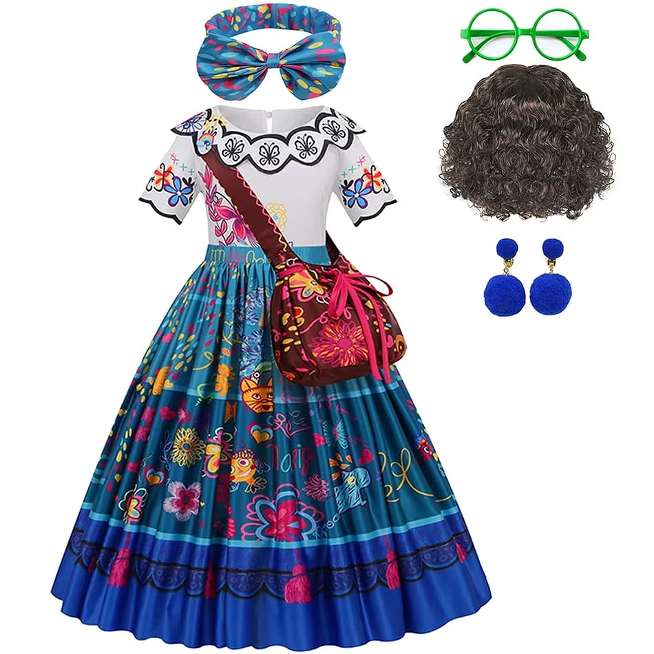 Costume da Principessa Encanto per Bambine, Abito per Cosplay di Mirabel, Vestito per Carnevale, Isabela, Festa di Compleanno, Natale