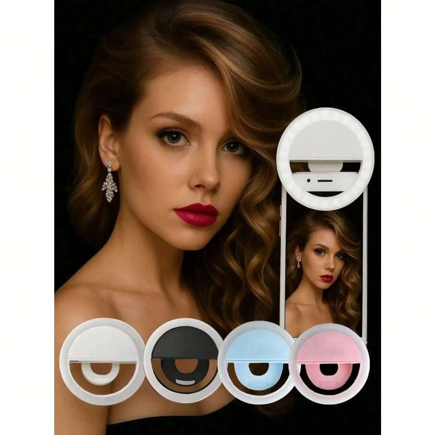 USB Charge Cable LED Selfie Ring Light Adjustable Brightness Phone Camera Fill Light for iPhone Samsung Xiaomi Huawei