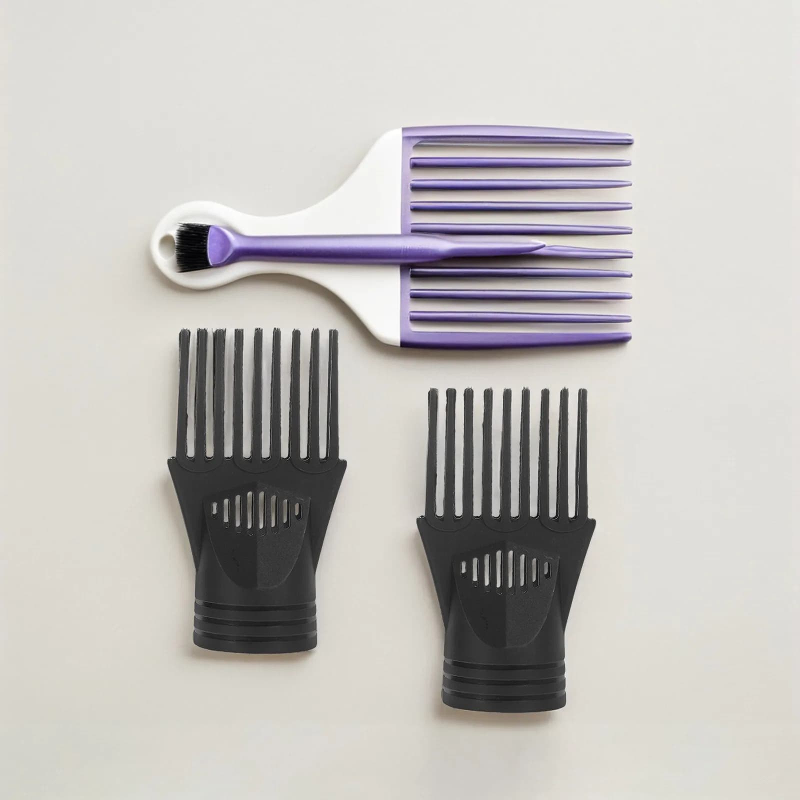 Set di 3 Accessori per Asciugacapelli, Concentratore in Plastica Nera, Ricambio per Styling Professionale