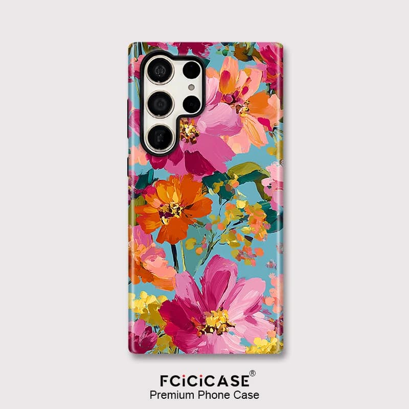 Fcicicase Custodia per telefono antiurto in acrilico per Samsung Galaxy S26+ Edge S26 Ultra S26 Plus Cover opaca con motivo floreale alla moda