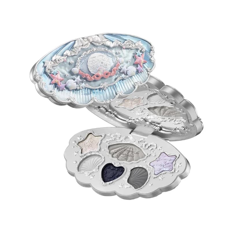 Flower Knows Shell Pearl Collection 6 colori Matte Pearl Sea Eyeshadow Palette Metallic Trucco occhi a lunga durata ad alto pigmento