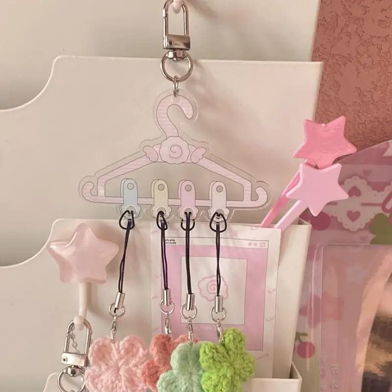 Appendiabiti in acrilico Design Moschettone Portachiavi Zaino Ciondolo Borsa Charms Manuale coreano Decor Portachiavi creativo per cartoni animati
