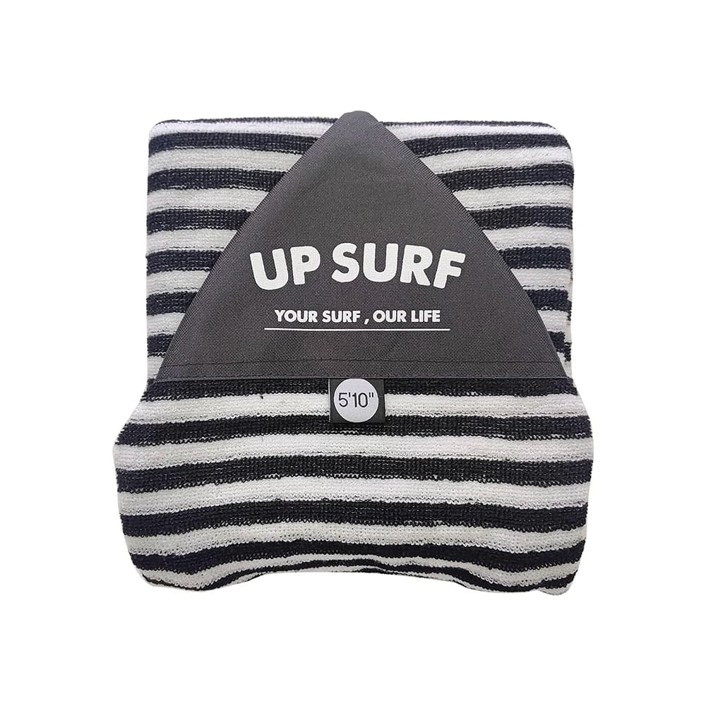 Calzino per tavola da surf per sport acquatici Copertura per shortboard da 5,10 piedi per custodia protettiva per tavola da surf Tavola protettiva con motivo a strisce elasticizzate morbide
