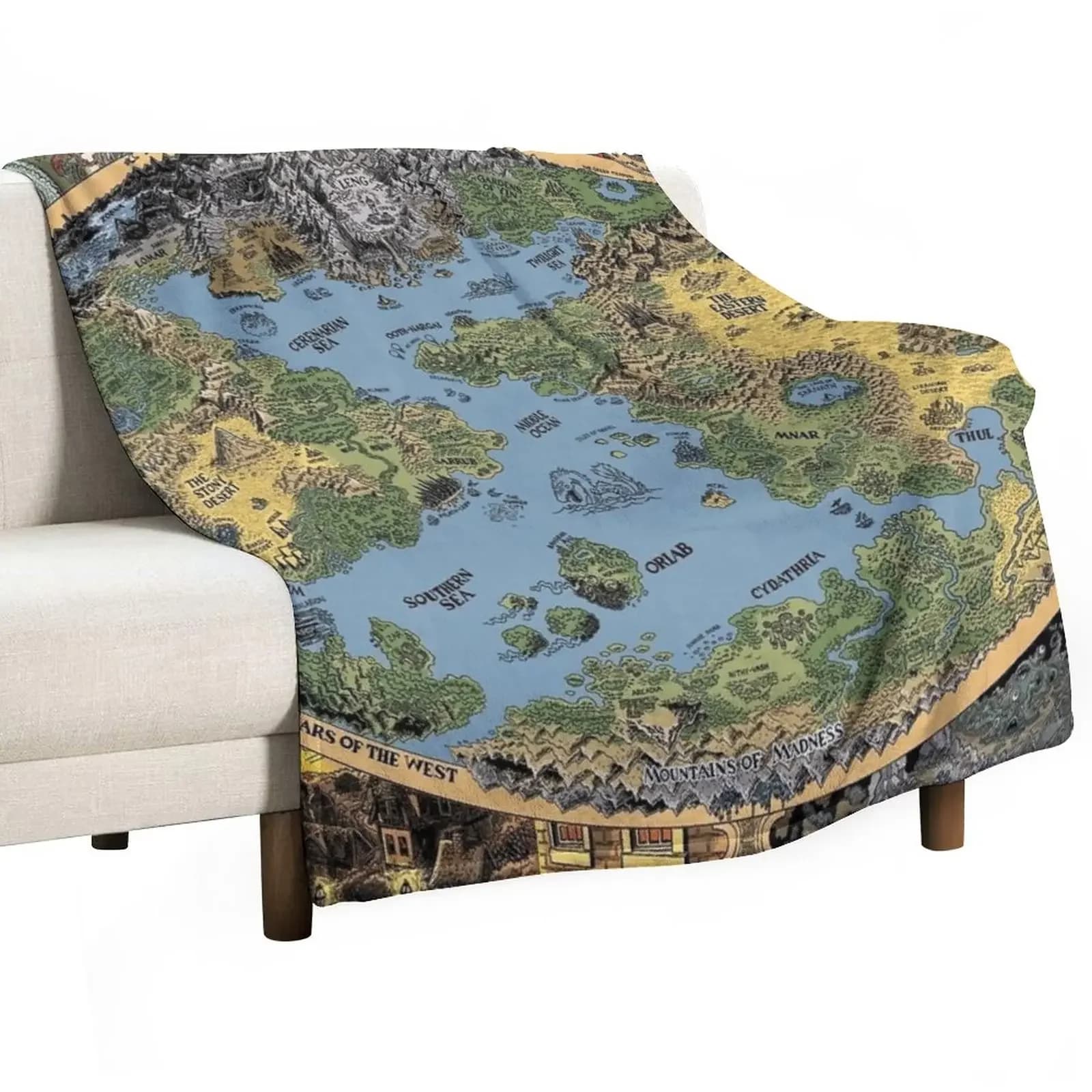 HP Lovecraft Dreamland Map Throw coperta divani divano